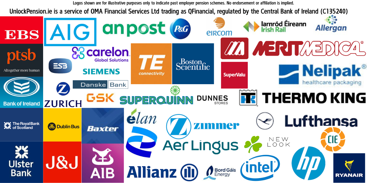 Professional financial advice for unlocking pensions early, with friendly consultant and Irish company logos background — UnlockPension.ie homepage